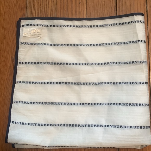NWT Burberry scarf (navy & white) - Picture 5 of 10